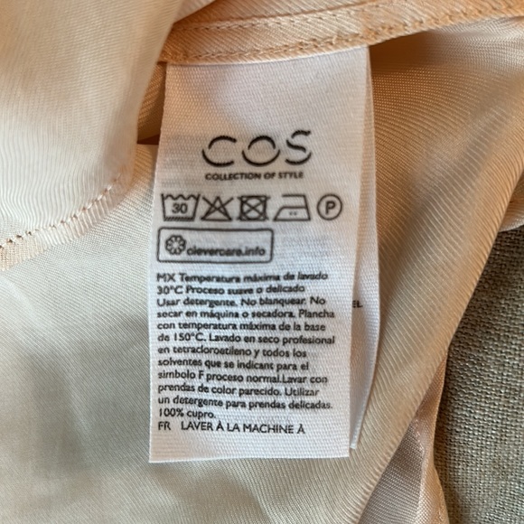 COS Tie Neck Light Peach Cupro Pussycat Blouse - 10 - Picture 12 of 15